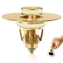 Tampa de pia de banheiro QYHNYJF Gold Matte Brushed Tampa de pia de banheiro QYHNYJF Gold Matte Brushed