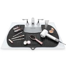 Tampa de pia de banheiro Sink Topper com tapete resistente ao calor preto