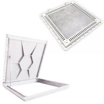 Tampa De Piscina Para Casa De Maquina Com Grelha Invisível 80x80cm Branco