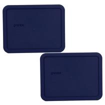Tampa de plástico azul Pyrex para armazenamento de alimentos 6 xícaras 7211-PC x2 Tampa de plástico azul Pyrex para armazenamento de alimentos 6 xícaras 7211-PC x2