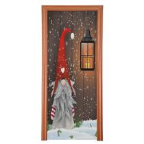 Tampa de porta Qilmy Christmas Santa Claus impermeável 91x248cm