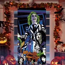 Tampa de porta Rvsticty Scary Creepy Halloween Beetlejuice 180x90cm