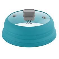 Tampa de proteção contra respingos de micro-ondas, tampa de proteção contra respingos de vidro, 30 cm, azul