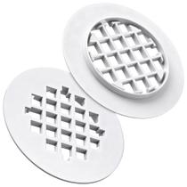 Tampa de ralo para chuveiro Enhon 4,25" em PVC, branca, kit com 2