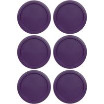 Tampa de recipiente MRX Solutions 5" roxa para Pyrex 7200-PC, pacote com 6 Tampa de recipiente MRX Solutions 5" roxa para Pyrex 7200-PC, pacote com 6
