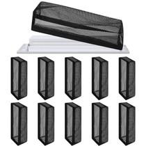 Tampa de registro de piso Zonon, 12 peças, malha preta de 10 x 30 cm Tampa de registro de piso Zonon, 12 peças, malha preta de 10 x 30 cm