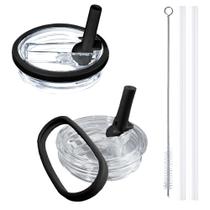 Tampa de reposição de 1,2 L para copo Stanley Quencher, pacote com 2 unidades pretas Tampa de reposição de 1,2 L para copo Stanley Quencher, pacote com 2 unidades pretas