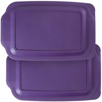 Tampa de reposição MRX Solutions para Pyrex 9x13, 3 litros, roxa, pacote com 2 unidades Tampa de reposição MRX Solutions para Pyrex 9x13, 3 litros, roxa, pacote com 2 unidades