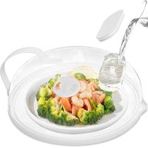 Tampa de respingos de micro-ondas com vaporizador de água de 26 cm - branca Tampa de respingos de micro-ondas com vaporizador de água de 26 cm - branca
