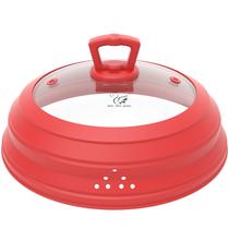 Tampa de respingos de micro-ondas Tampa de vidro ventilada Tampa de proteção contra respingos