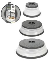 Tampa de respingos de micro-ondas Tovolo, pacote com 3 unidades de silicone a carvão