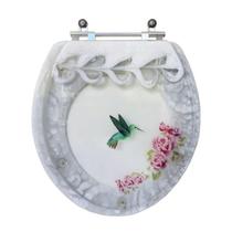 Tampa De Vaso Acrílico Decorada Beija Flor Convencional Oval Tampa De Vaso Acrílico Decorada Beija Flor Convencional Oval