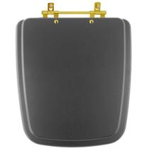 Tampa de Vaso Boss Noir para bacia Incepa Com Ferragem Dourada