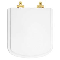Tampa de Vaso Com Fechamento Lento Bali Branco para louça Incepa com Ferragem Dourada