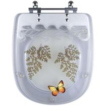 Tampa De Vaso Decorada Borboleta Square Transparente para Vaso Lorenzetti