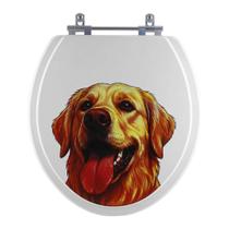 Tampa de Vaso Decorado Golden Retriever Flamingo para bacia Incepa