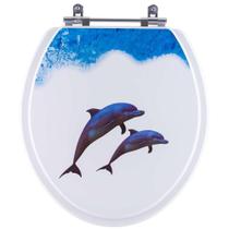 Tampa de Vaso Decorado Golfinhos Parati para bacia Logasa 6lpf Convencional