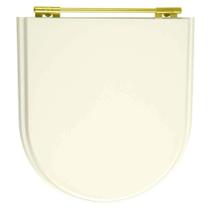 Tampa de Vaso Laqueado Calypso Biscuit para bacia Incepa com Ferragem Dourada