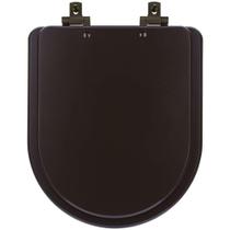 Tampa de Vaso Laqueado Com Amortecedor Carrara Marrom Fosco para Bacia Deca com Ferragem Marrom Tampa de Vaso Laqueado Com Amortecedor Carrara Marrom Fosco para Bacia Deca com Ferragem Marrom