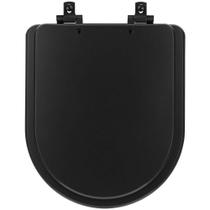 Tampa de Vaso Laqueado Com Fechamento Lento Nuova Preto Fosco para Louça Deca com Ferragem Preta Tampa de Vaso Laqueado Com Fechamento Lento Nuova Preto Fosco para Louça Deca com Ferragem Preta