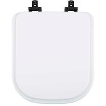 Tampa de Vaso Laqueado Com Fechamento Lento Quadra Branco para Louça Deca com Ferragem Preta