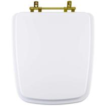 Tampa de Vaso Laqueado Suite Branco para bacia Incepa com Ferragem Dourada Tampa de Vaso Laqueado Suite Branco para bacia Incepa com Ferragem Dourada