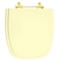 Tampa de Vaso Laqueado Versato Marfim para bacia Celite com Ferragem Dourada