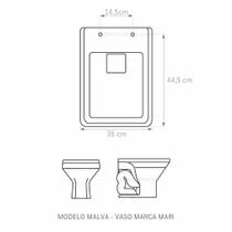 Tampa De Vaso Malva Branco Para Bacia Mari Em Mdf Laqueado