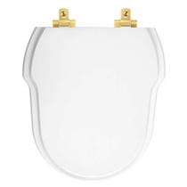 Tampa de Vaso MDF Com Amortecedor Hampton Branco para bacia Incepa com Ferragem Dourada