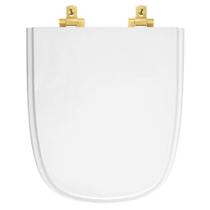 Tampa de Vaso MDF Com Amortecedor Ibiza Branco para bacia Incepa com Ferragem Dourada