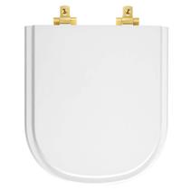 Tampa de Vaso MDF Com Amortecedor Vogue Plus Branco para bacia Deca com Ferragem Dourada Tampa de Vaso MDF Com Amortecedor Vogue Plus Branco para bacia Deca com Ferragem Dourada