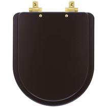 Tampa de Vaso MDF Com Fechamento Lento Carrara Marrom Fosco para Louça Deca com Ferragem Dourada Tampa de Vaso MDF Com Fechamento Lento Carrara Marrom Fosco para Louça Deca com Ferragem Dourada