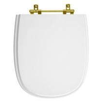 Tampa De Vaso Paris Branco Com Ferragem Dourada Para Ideal Std