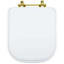 Tampa de Vaso Poliéster Axis Branco para bacia Deca com Ferragem Dourada