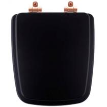 Tampa de Vaso Poliéster Com Amortecedor Boss Matte Black (Preto Fosco) para Bacia Incepa com Ferragem Rose Gold Tampa de Vaso Poliéster Com Amortecedor Boss Matte Black (Preto Fosco) para Bacia Incepa com Ferragem Rose Gold
