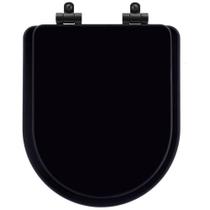 Tampa de Vaso Poliéster Com Amortecedor Nuova Preto para Bacia Deca com Ferragem Preta Tampa de Vaso Poliéster Com Amortecedor Nuova Preto para Bacia Deca com Ferragem Preta