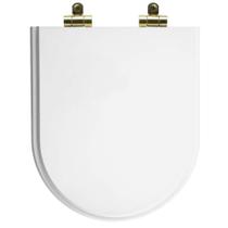 Tampa de Vaso Poliéster Com Fechamento Lento Belle Epoque Branco para louça Deca c/ Ferragem Dourada Tampa de Vaso Poliéster Com Fechamento Lento Belle Epoque Branco para louça Deca c/ Ferragem Dourada