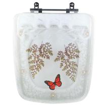Tampa de Vaso Poliéster Decorada Borboleta Boss Branco para louça Incepa Tampa de Vaso Poliéster Decorada Borboleta Boss Branco para louça Incepa