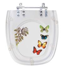 Tampa de Vaso Poliéster Decorada Borboleta Fit Transparente para louça Celite