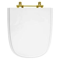 Tampa de Vaso Poliester Ibiza Branco para bacia Incepa Com Ferragem Dourada