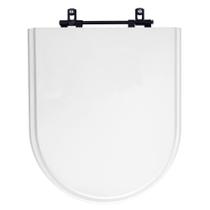 Tampa De Vaso Poliéster Level Branco Com Ferragem Preta Tampa De Vaso Poliéster Level Branco Com Ferragem Preta