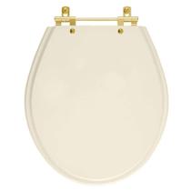 Tampa de Vaso Poliéster Ravena Amendoa para bacia Deca com Ferragem Dourada Tampa de Vaso Poliéster Ravena Amendoa para bacia Deca com Ferragem Dourada