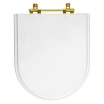 Tampa de Vaso Poliéster Smart Branco para bacia Celite com Ferragem Dourada Tampa de Vaso Poliéster Smart Branco para bacia Celite com Ferragem Dourada
