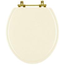 Tampa de Vaso Poliéster Spot Creme para bacia Deca com Ferragem Dourada