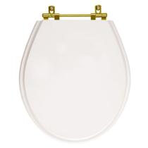 Tampa de Vaso Ravena Branco para bacia Deca Com Ferragem Dourada