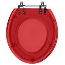 Tampa de Vaso Sanitário com Amortecedor Ravena Vermelho Transparente para bacia Deca Tampa de Vaso Sanitário com Amortecedor Ravena Vermelho Transparente para bacia Deca