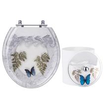 Tampa de Vaso Sanitário Decorada Borboleta com Lixeira Branca Tampa de Vaso Sanitário Decorada Borboleta com Lixeira Branca