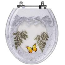 Tampa de Vaso Sanitário Decorado Colonial Branco para bacia Hervy