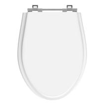 Tampa de Vaso Sanitário Oval Alongado Branco de Madeira Laqueada