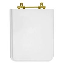 Tampa de Vaso Square Branco para bacia Incepa Com Ferragem Dourada
